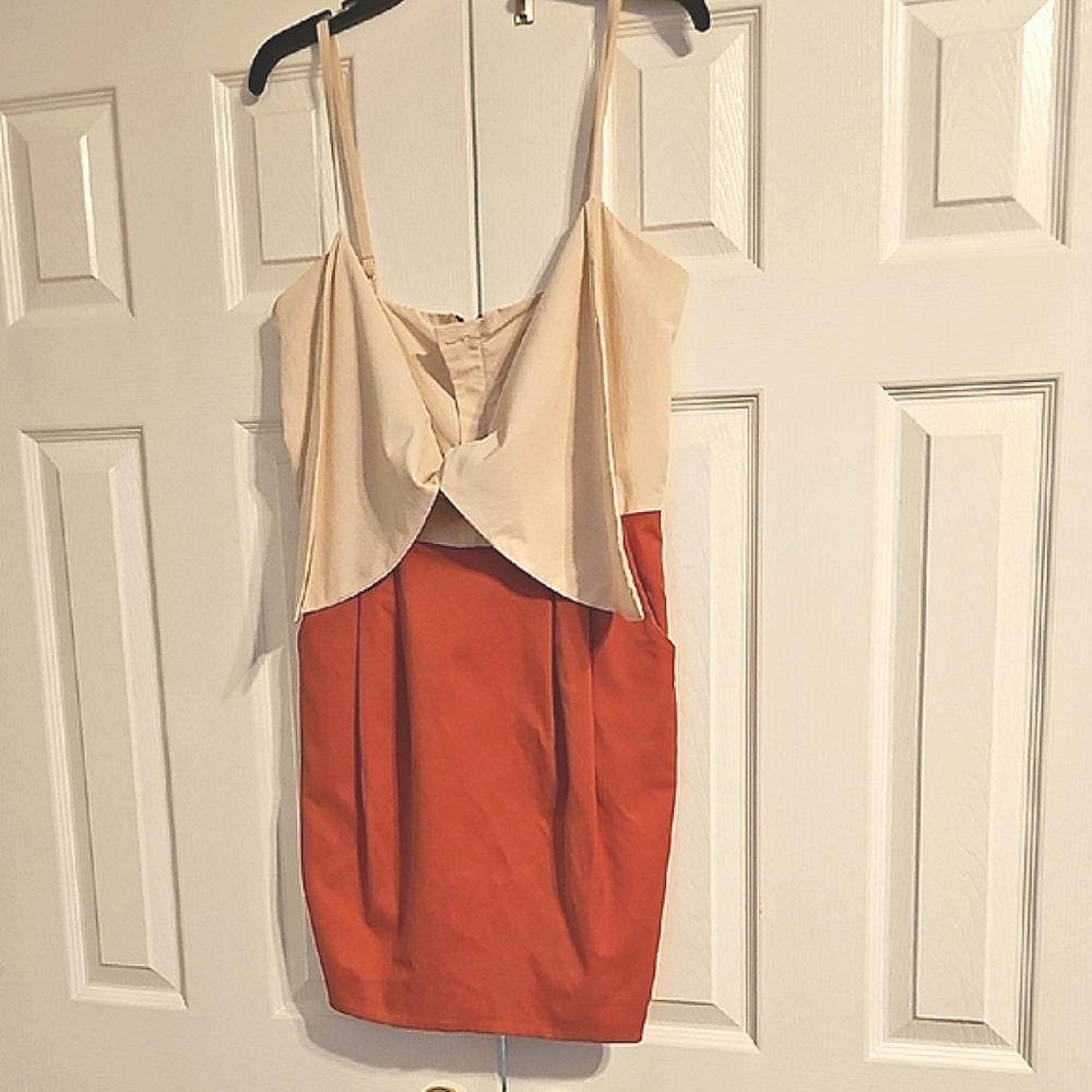 H&M Beige and Red Mini Dress